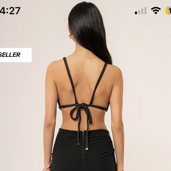 JLUXLABEL Black Sophie Braided Crop Top - Picture 4 of 8